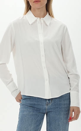 ONLY-Γυναικείο πουκάμισο ONLY 15320243 ONLBERIT L/S SHIRT λευκό